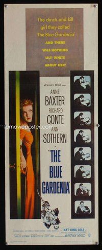 d057 BLUE GARDENIA insert movie poster '53 Fritz Lang, Anne Baxter