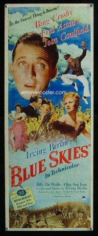 d059 BLUE SKIES insert movie poster '46 Fred Astaire, Bing Crosby