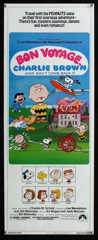 d061 BON VOYAGE CHARLIE BROWN insert movie poster '80 Peanuts, Schulz