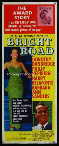d066 BRIGHT ROAD insert movie poster '53 Dorothy Dandridge, Belafonte