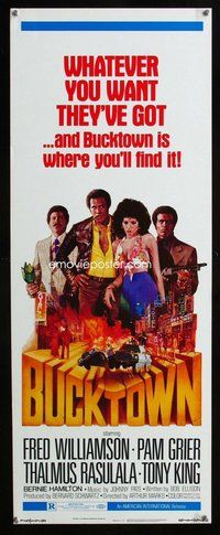 d070 BUCKTOWN insert movie poster '75 Pam Grier, Fred Williamson