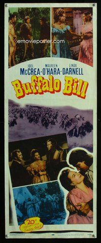 d071 BUFFALO BILL insert movie poster R56 Joel McCrea, O'Hara