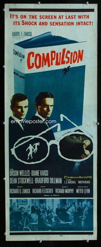 d084 COMPULSION insert movie poster '59 Orson Welles, Fleischer