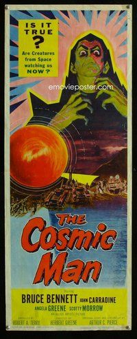 d086 COSMIC MAN insert movie poster '59 wild creatures from space!