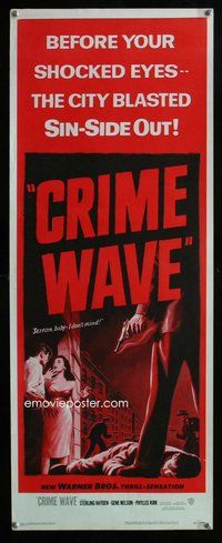 d090 CRIME WAVE insert movie poster '53 scream baby - I don't mind!