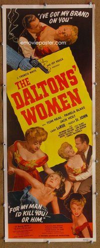d093 DALTONS' WOMEN insert movie poster '50 Tom Neal, Pamela Blake