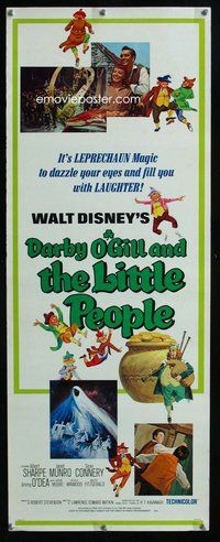 d096 DARBY O'GILL & THE LITTLE PEOPLE insert movie poster R69 Connery