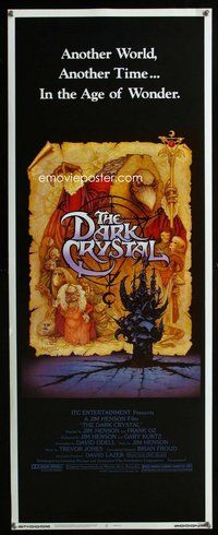 d098 DARK CRYSTAL insert movie poster '82 Henson, Frank Oz, Amsel art!