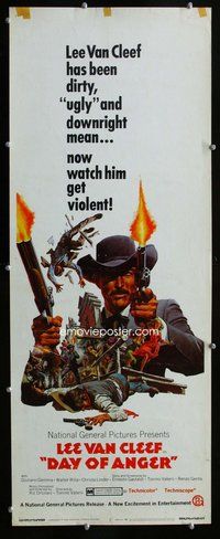 d099 DAY OF ANGER insert movie poster '69 Van Cleef, spaghetti!