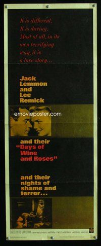 d100 DAYS OF WINE & ROSES insert movie poster '63 Jack Lemmon, Remick