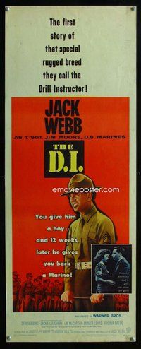 d105 DI insert movie poster '57 Jack Webb, U.S. Marines, Don Dubbins