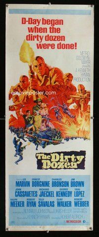 d107 DIRTY DOZEN insert movie poster '67 Charles Bronson, Jim Brown