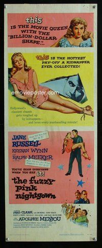 d133 FUZZY PINK NIGHTGOWN insert movie poster '57 Jane Russell
