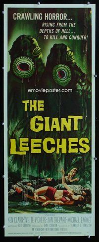 d005 ATTACK OF THE GIANT LEECHES insert movie poster '59 Roger Corman