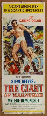 d138 GIANT OF MARATHON insert movie poster '60 Steve Reeves, Bava