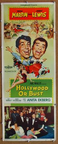 d163 HOLLYWOOD OR BUST insert movie poster '56Dean Martin,Jerry Lewis
