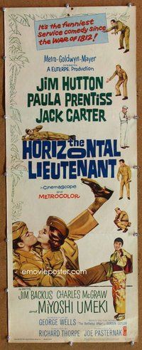 d165 HORIZONTAL LIEUTENANT insert movie poster '62 Hutton, Prentiss