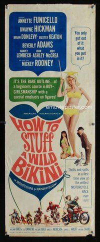 d169 HOW TO STUFF A WILD BIKINI insert movie poster '65 Annette!