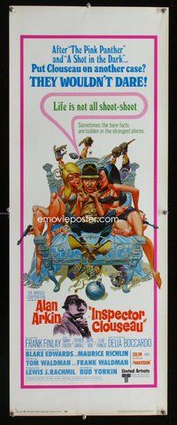 d177 INSPECTOR CLOUSEAU insert movie poster '68 Arkin, Jack Davis art!