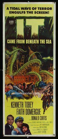 d183 IT CAME FROM BENEATH THE SEA insert movie poster '55 Harryhausen