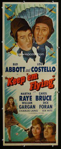 d188 KEEP 'EM FLYING insert movie poster '41 Bud Abbott & Lou Costello!