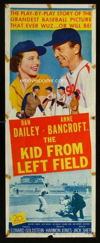 d190 KID FROM LEFT FIELD insert movie poster '53 Dailey, baseball!