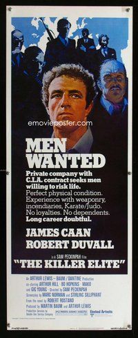 d191 KILLER ELITE insert movie poster '75 James Caan, Sam Peckinpah