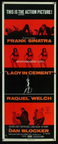 d194 LADY IN CEMENT insert movie poster '68 Sinatra, sexy Raquel!