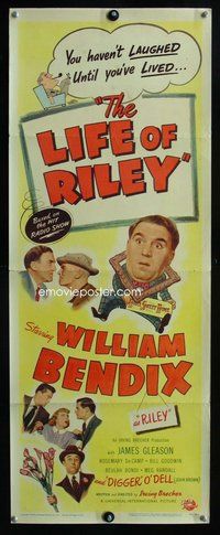 d203 LIFE OF RILEY insert movie poster '49 William Bendix