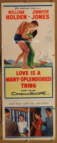 d211 LOVE IS A MANY-SPLENDORED THING insert movie poster '55 Holden