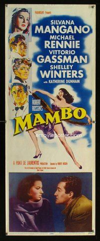 d214 MAMBO insert movie poster '54 Michael Rennie, Silvana Mangano