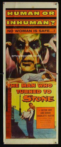 d217 MAN WHO TURNED TO STONE insert movie poster '57 Victor Jory