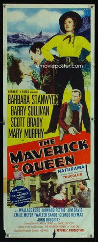 d220 MAVERICK QUEEN insert movie poster '56 Barbara Stanwyck, Sullivan