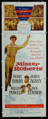 d228 MISTER ROBERTS insert movie poster '55 Henry Fonda, Cagney