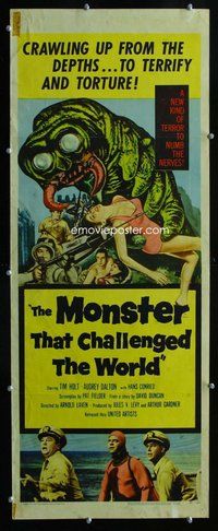 d230 MONSTER THAT CHALLENGED THE WORLD insert movie poster '57 sci-fi!