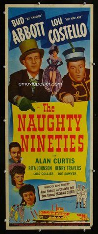 d239 NAUGHTY NINETIES insert movie poster '45 Abbott & Costello!