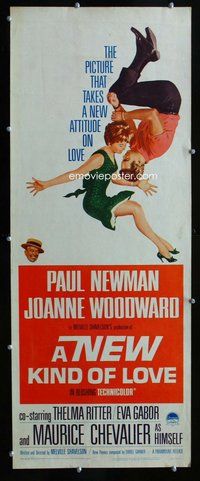 d240 NEW KIND OF LOVE insert movie poster '63 Paul Newman, Woodward