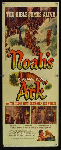 d243 NOAH'S ARK insert movie poster R57 Michael Curtiz, Costello