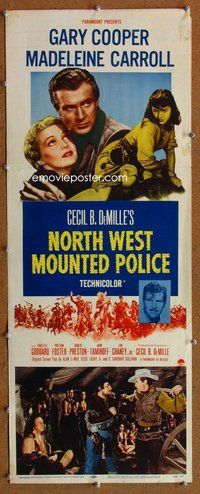 d244 NORTH WEST MOUNTED POLICE insert movie poster R58 Cecil DeMille