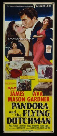 d251 PANDORA & THE FLYING DUTCHMAN insert movie poster '51 Mason