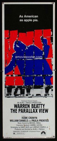 d252 PARALLAX VIEW insert movie poster '74 Warren Beatty, cool image!