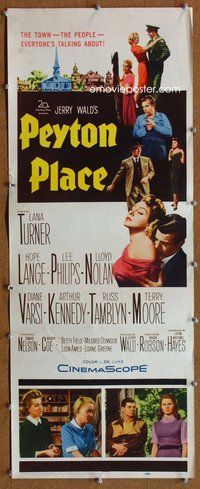 d259 PEYTON PLACE insert movie poster '58 Lana Turner, Hope Lange
