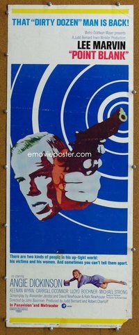 d261 POINT BLANK insert movie poster '67 Lee Marvin, Angie Dickinson