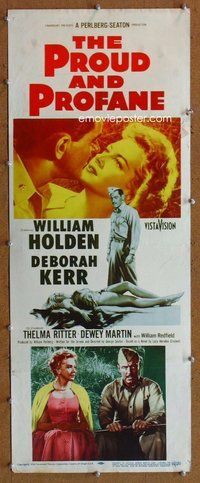 d263 PROUD & PROFANE insert movie poster '56 William Holden, Kerr