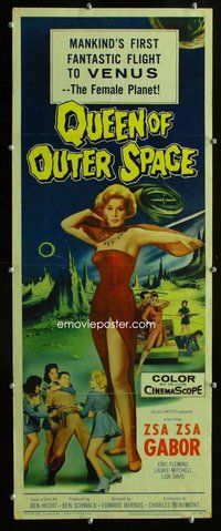 d265 QUEEN OF OUTER SPACE insert movie poster '58 sexy Zsa Zsa Gabor!