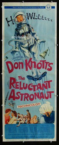 d269 RELUCTANT ASTRONAUT insert movie poster '67 Don Knotts, Nielsen