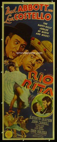 d009 RIO RITA insert movie poster '42 Bud Abbott & Lou Costello