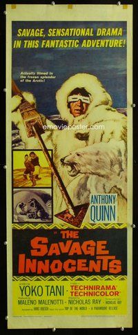 d282 SAVAGE INNOCENTS insert movie poster '61 Nicholas Ray, Quinn