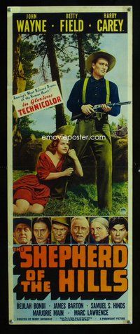 d288 SHEPHERD OF THE HILLS insert movie poster '41 John Wayne