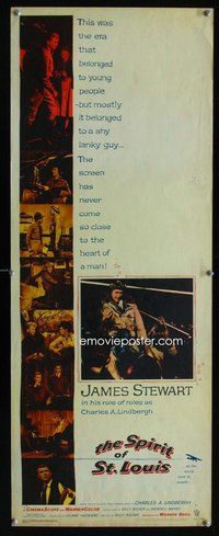 d303 SPIRIT OF ST LOUIS insert movie poster '57 Jimmy Stewart, Wilder
